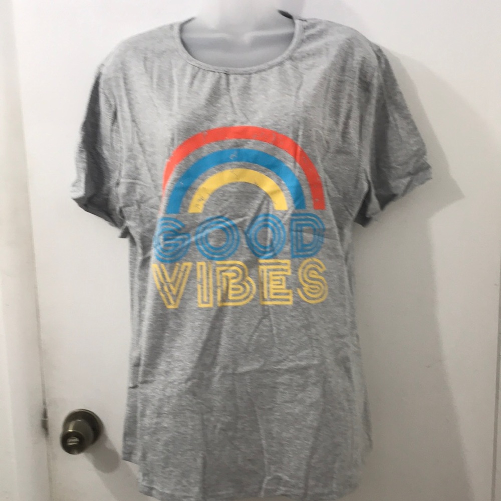 NEW Sparkle in pink Good vibes short sleeved tshirt NEW XL